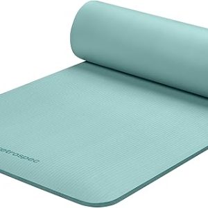 Retrospec Solana Yoga Mat 1/2" Thick w/Nylon Strap for Men & Women - Non Slip Exercise Mat for Yoga, Pilates, Stretching, Floor & Fitness Workouts